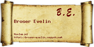 Broser Evelin névjegykártya